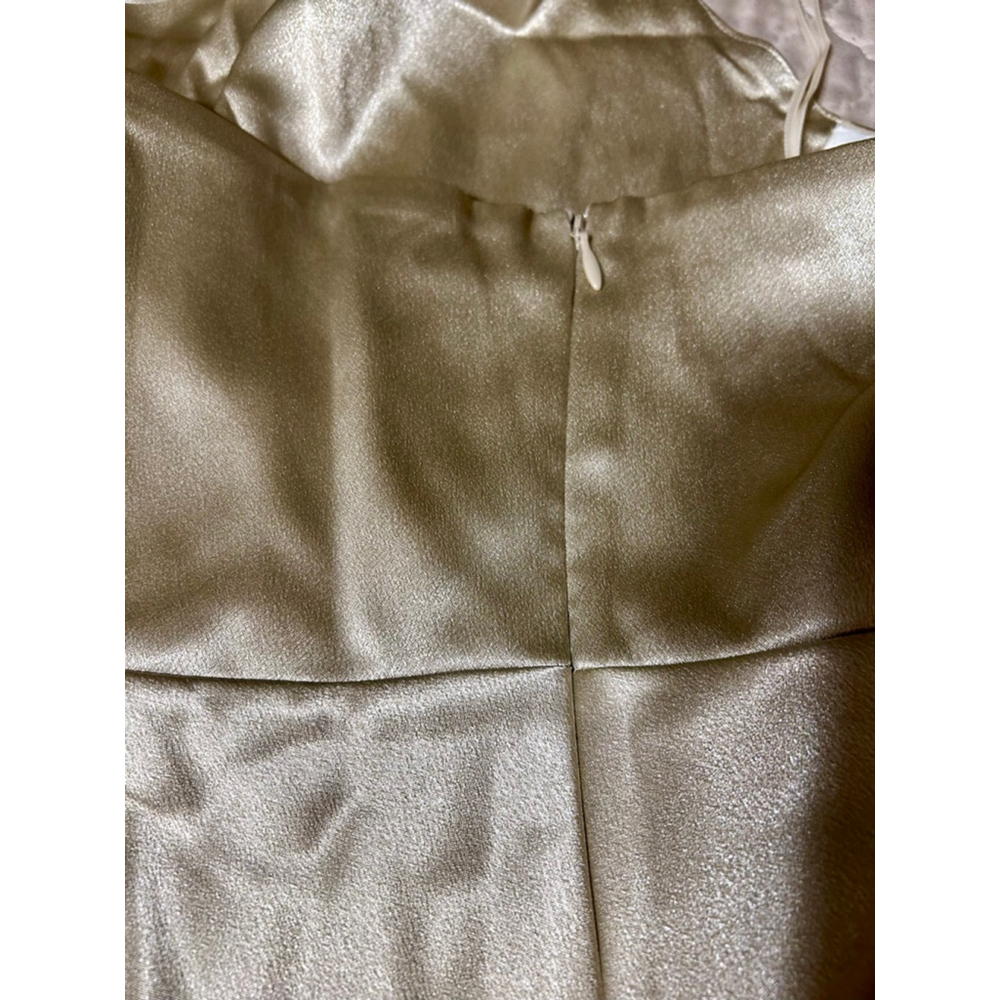Birdy Grey Monica Shiny Neutral Champagne Halter Dress Size S Bridesmaid Prom - Picture 7 of 12